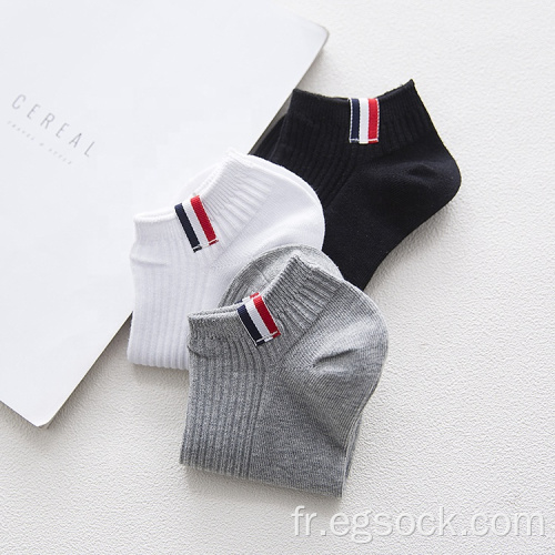 étoffes tricotées longueur cheville chaussettes basses en coton